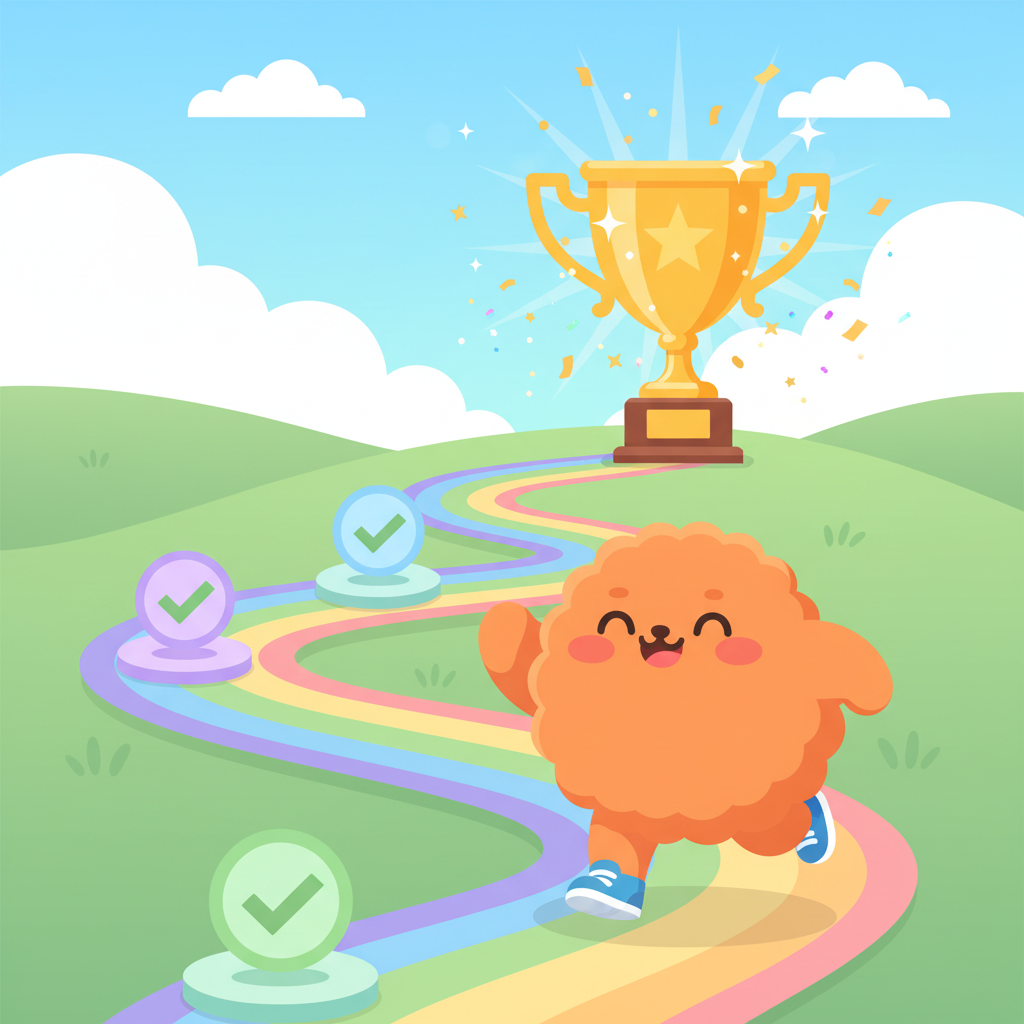 Mapa de progresso e troféu